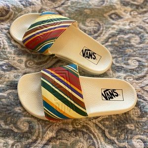 NWT VANS Striped Slide On Sandals